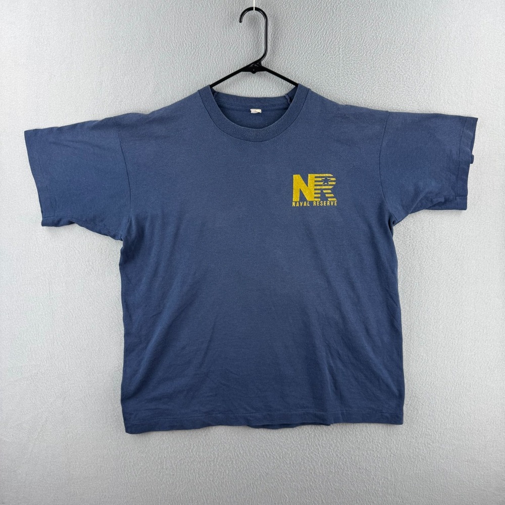 Vintage USN Military Shirt Mens XL 80s Screen Stars Paper Thin Single Stitch USA